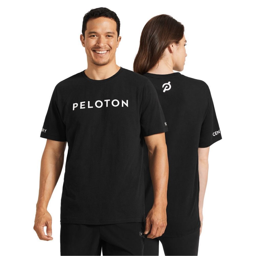Peloton Medium Black Century Club 100 Rides Short Sleeve Tee T-Shirt Reach 100